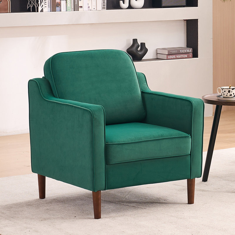Fauteuil d'appoint Greydy, Velours vert