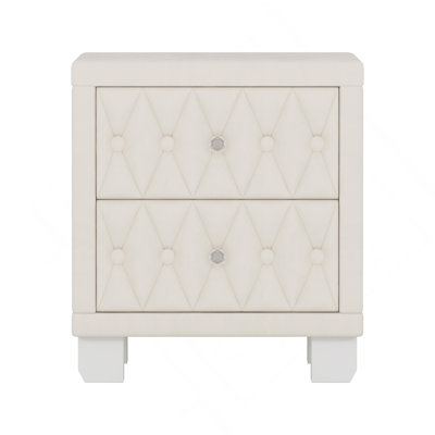 Mahzbin Velvet Nightstand with 2 Drawers