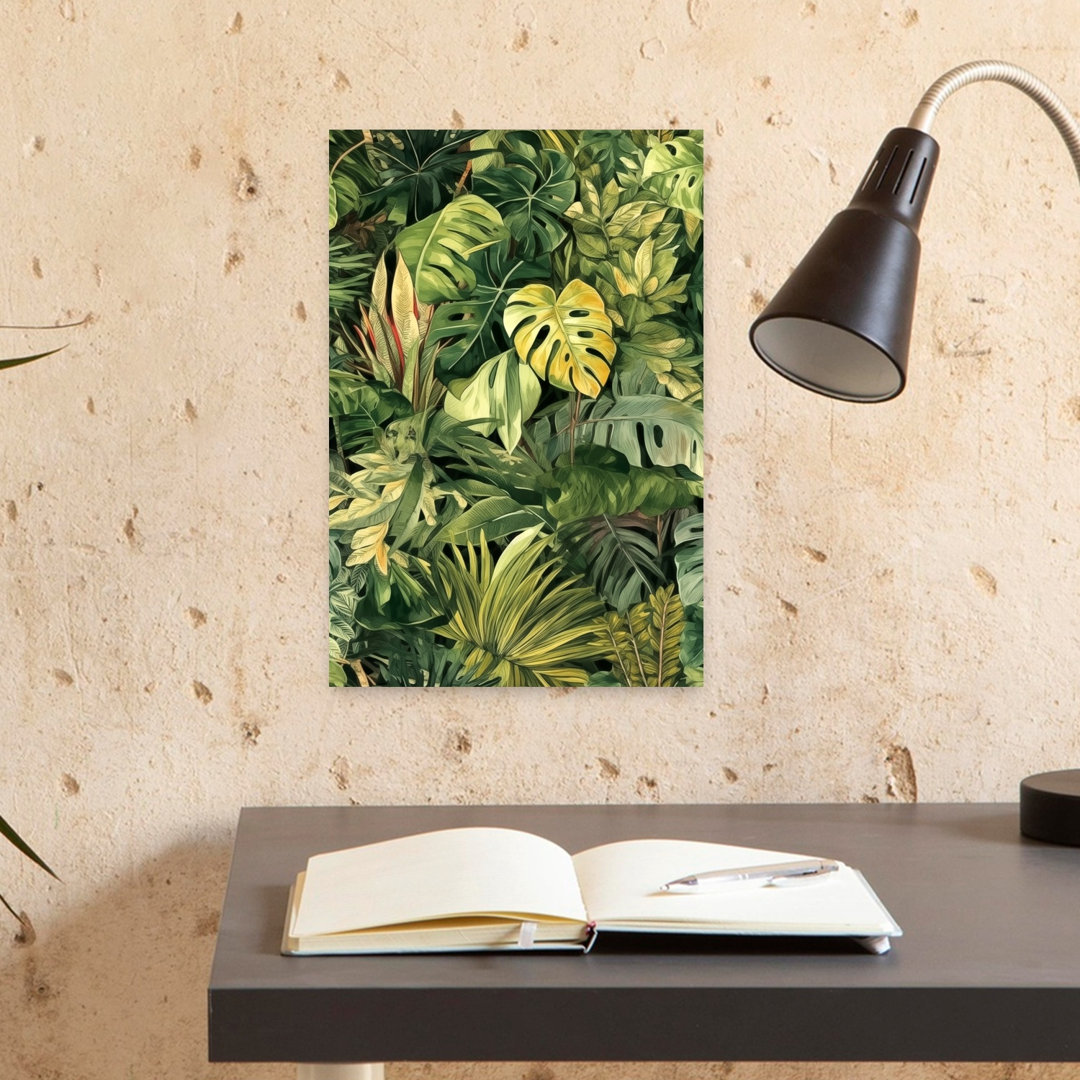 Lush Tropical Foliage Organic Vibrant Abstract Forest Nature Wall Art Print