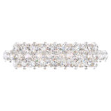 Baronet 7 Light 35in x 6.5in Bath Vanity & Wall Light in Polished Stainless Steel with Clear Optic Crystals