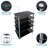 Mount-It! Tempered Glass AV Component Media Stand, Audio Tower and Media Center with 5 Black Shelves