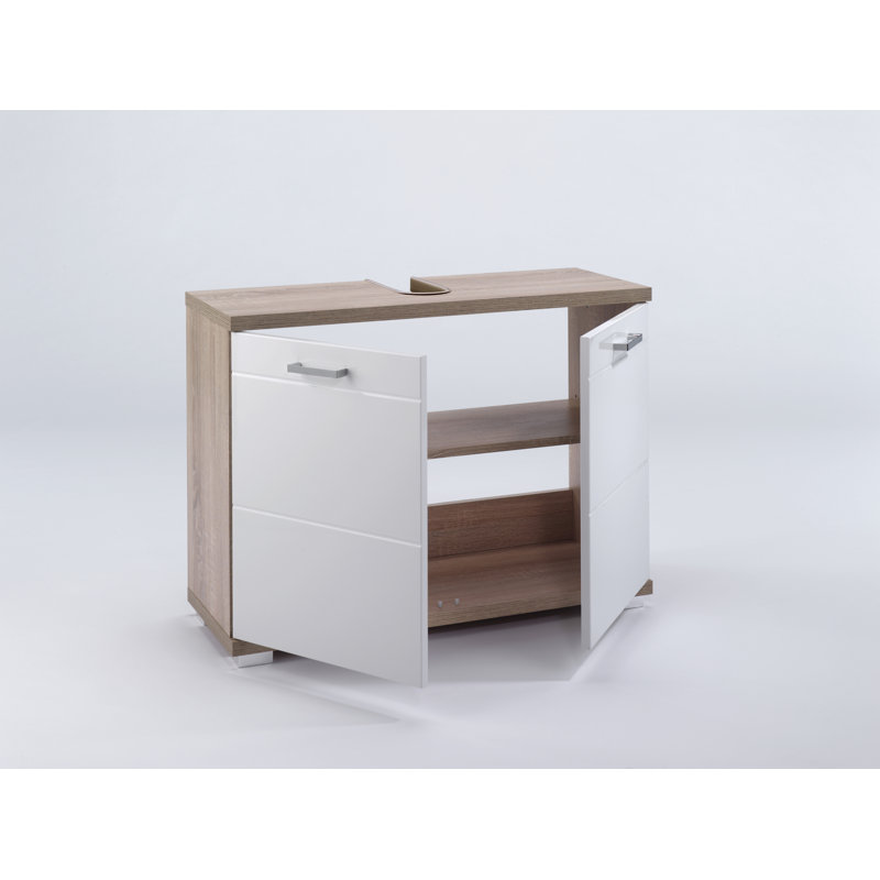 Evonda Freestanding Bathroom Storage Cabinet, Brown