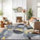 Rambo Contemporary Distressed Circle Area Rug