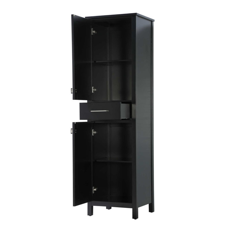 Armoire de rangement pour salle de bain 20 pouces en noir, H 72 po x l 20 po x P 18 po, Noir