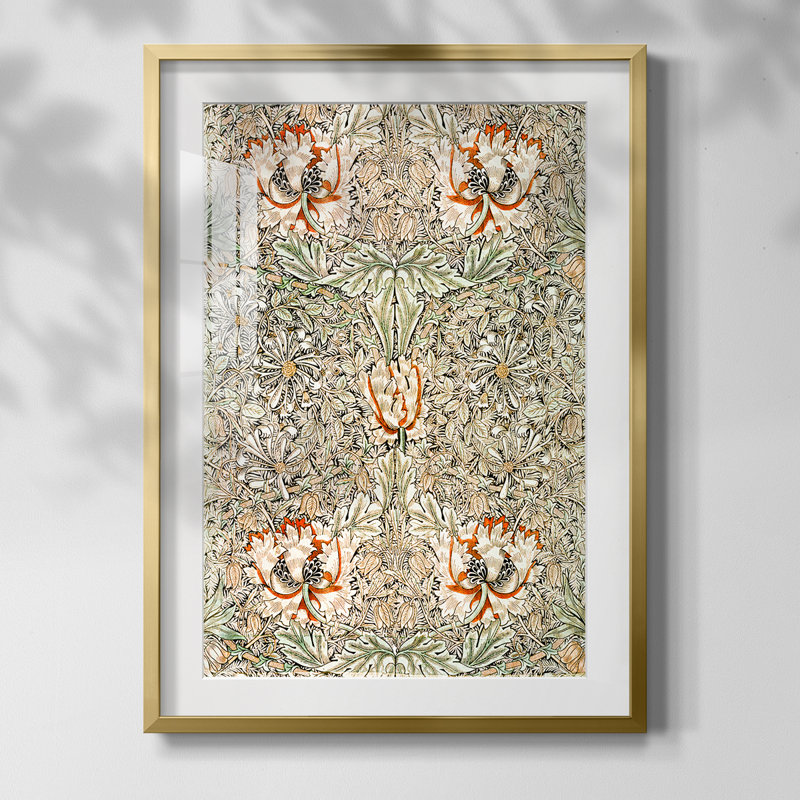 Motif floral rétro CCGLXV III - impression encadrée