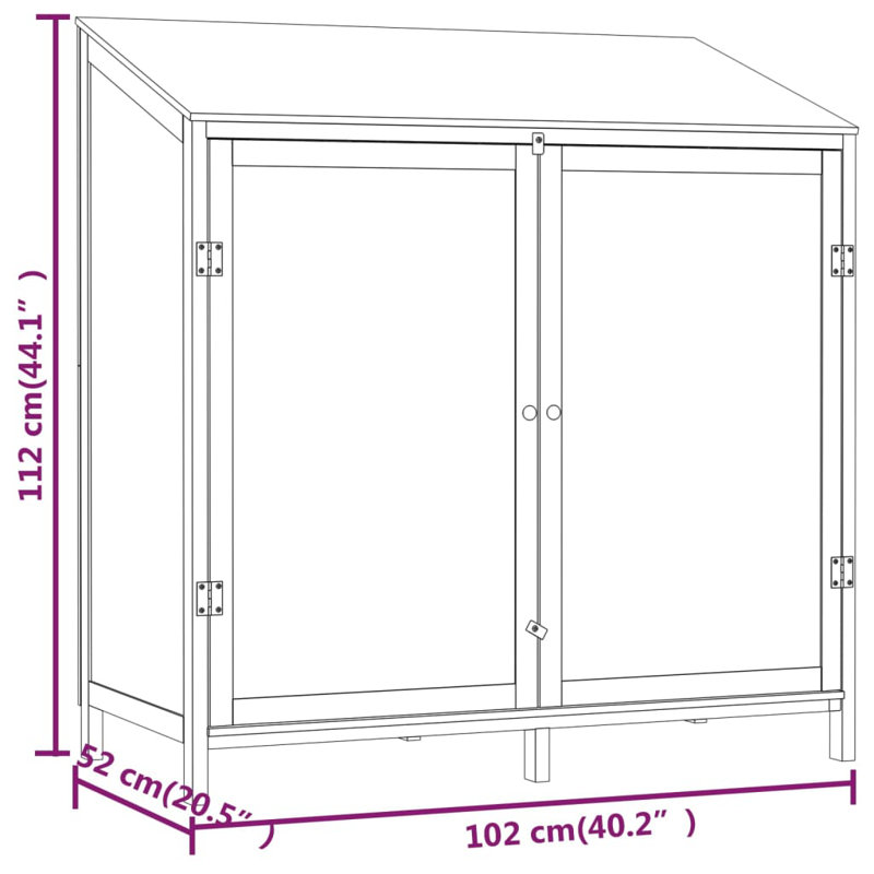 Natur Pur Garden Shed Brown 102X52x112 Cm Solid Wood Fir, White