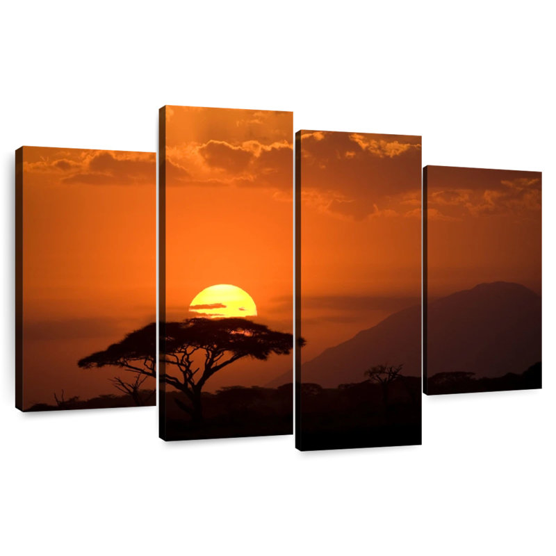 Alvord, coucher de soleil africain I, H 32 po x l 52 po