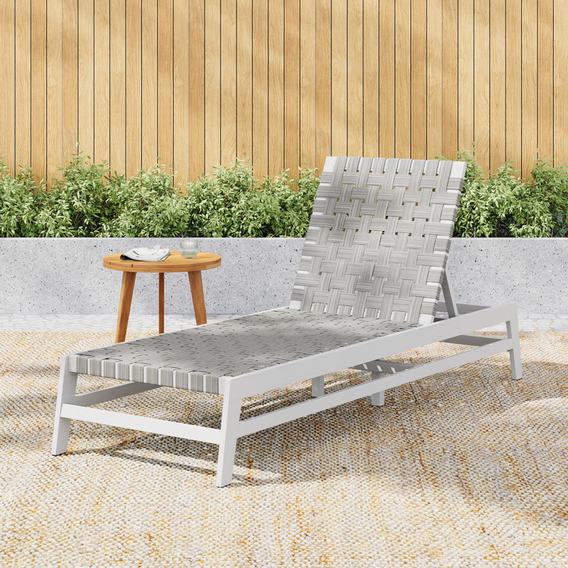 Chaise longue d'extérieur en corde | 82,8 po x 28,5 po x 37,0 po | Bois / corde | 1 pièce | Gris