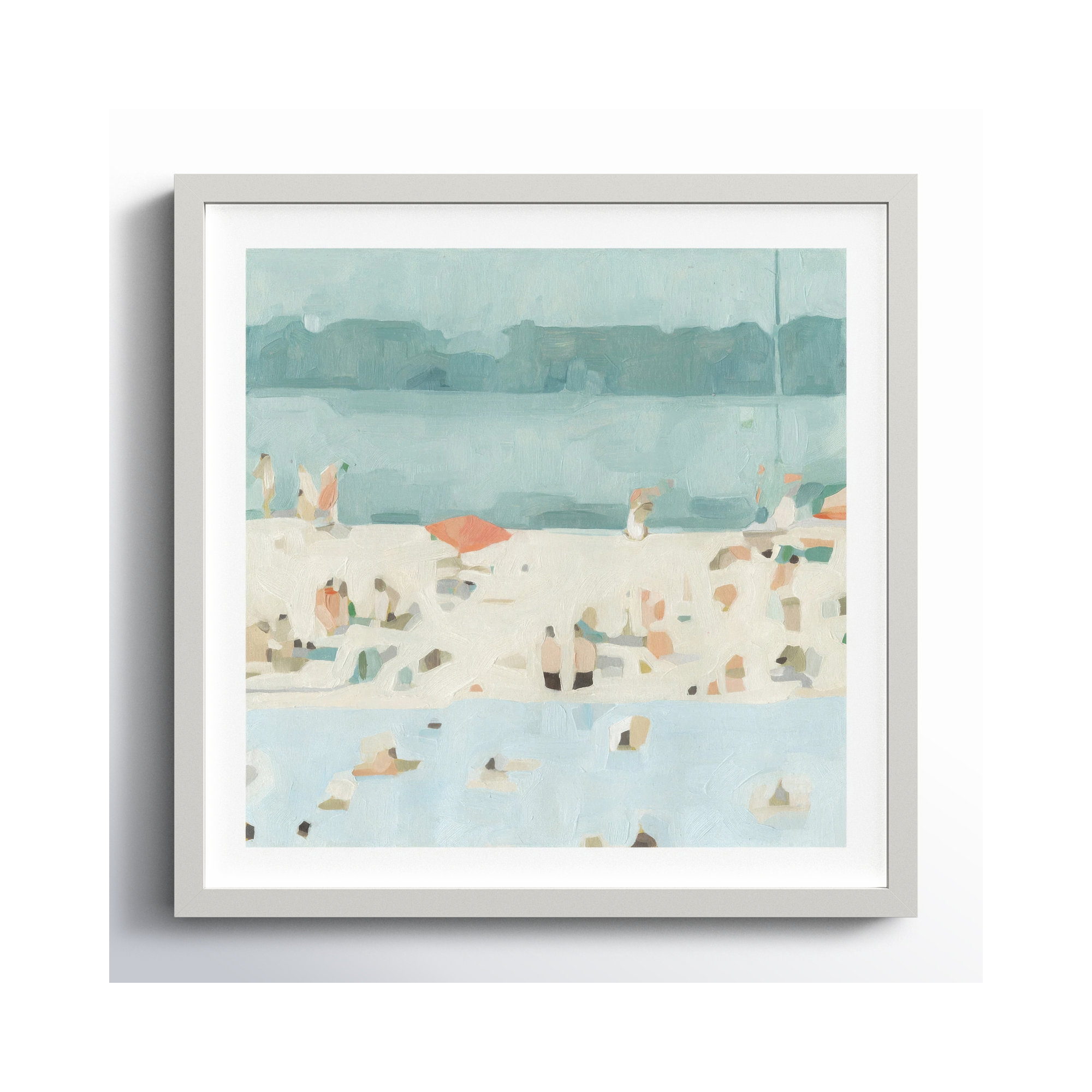 Sea Glass Sandbar II by Emma Scarvey, White, 12"H x 12"W