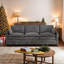 Canapé en chenille 3 places 89 po avec accoudoirs, coussins moelleux-1193920997