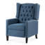 Fauteuil à oreilles inclinable manuel de 27,29 po de largeur en bleu - textile délavé, dossier haut avec boucle de traction, 3 vitesses réglables pour une utilisation à long terme, cadre intérieur en bois massif et contreplaqué, rembourrage en mousse à ressorts