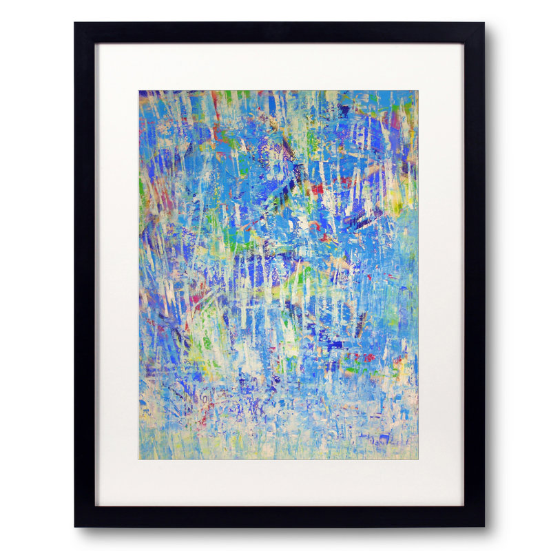 Marcher avec Joan Mitchell par Drew Gaffney, H 31,2 po x l 25,2 po x P 0,88 po, Blanc, Papier avec cadre simple noir