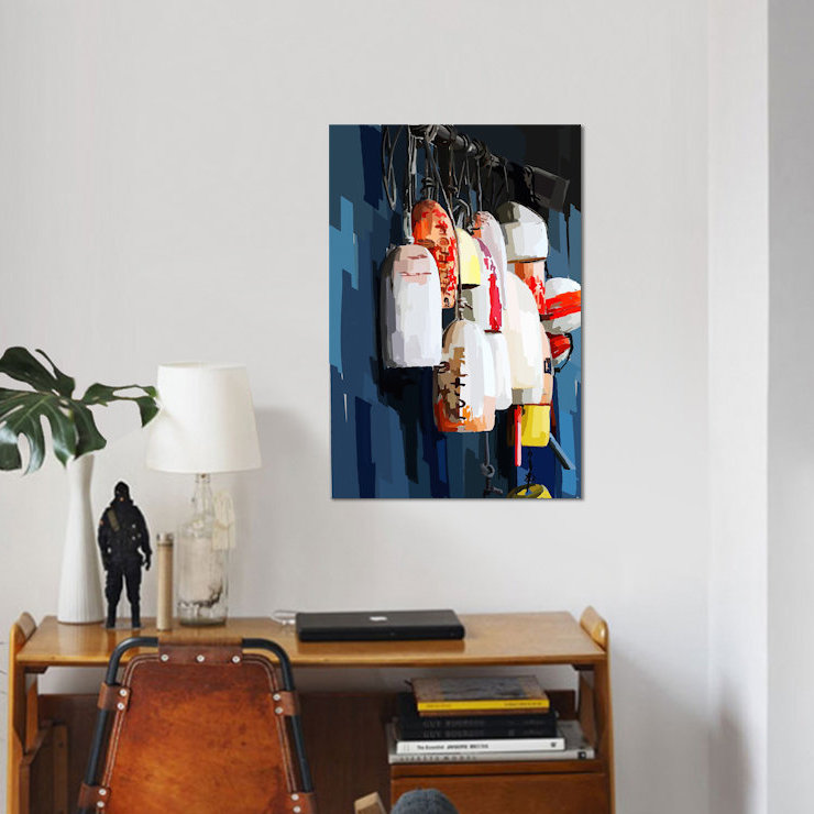 « vibrant bouées ii », reproduction sur toile, H 12 po x l 8 po x P 0,75 po, Toile tendue, Pas de tapis