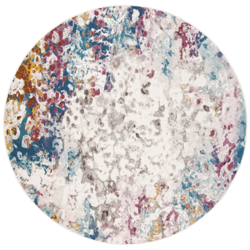 Tapis abstrait Malta Performance, Rond 6 pi 5 po