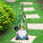 Exhart Gnome with Solar String Hat with Ladybugs and Trowel Garden Statuary, 7 by 14 Inches