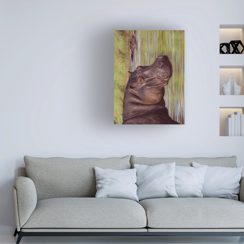 Art sur toile David Stribble HIPPO, H 14 po x l 19 po