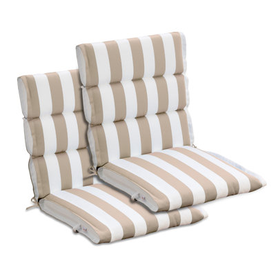  Ensemble de 2 coussins de chaise d'extérieur à bride, 39 x 20 x 2,4 po