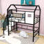 Lit mezzanine simple en métal avec toit-1306863267