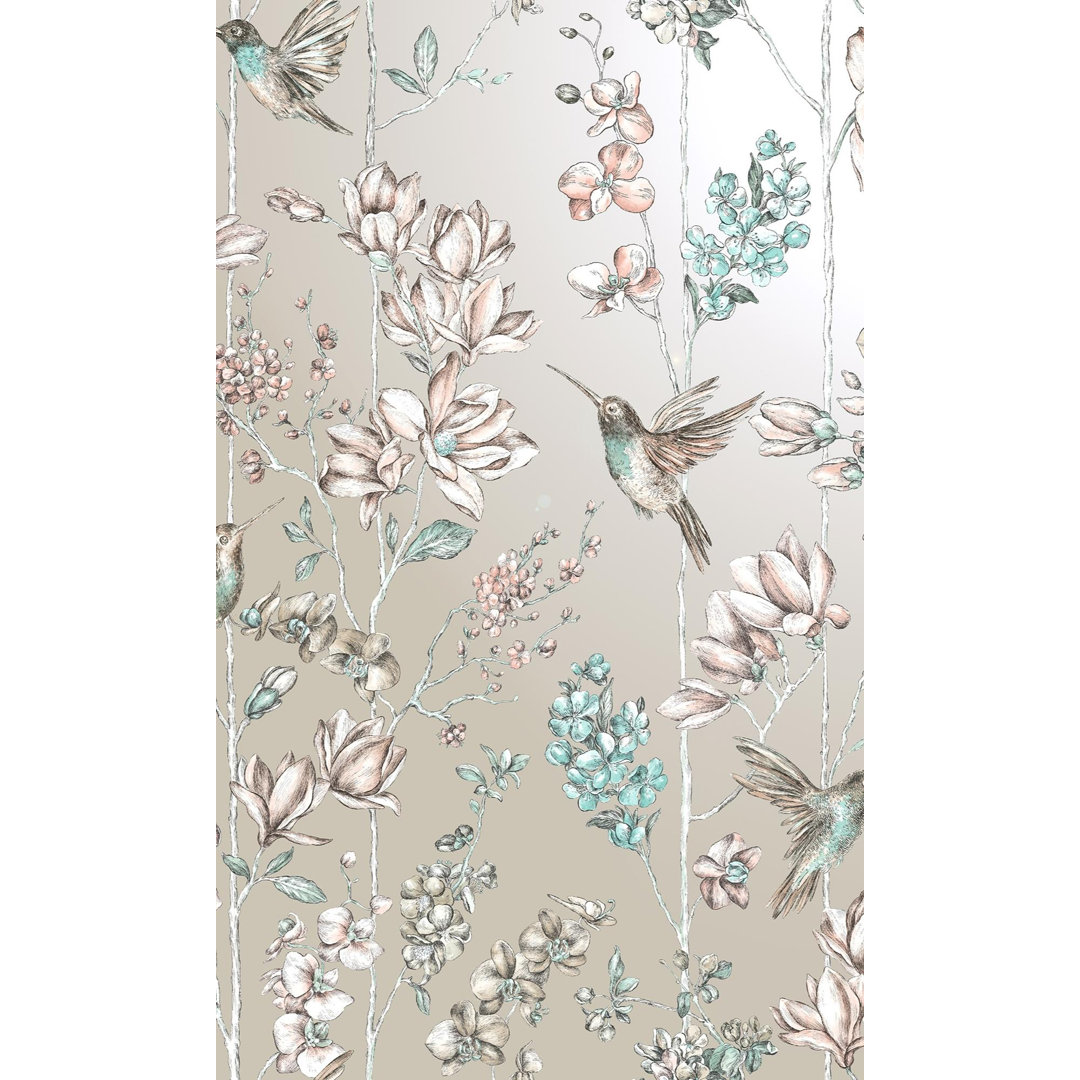 Findlay Hummingbirds 33' L x 21" W Wallpaper Roll Red Barrel Studio®