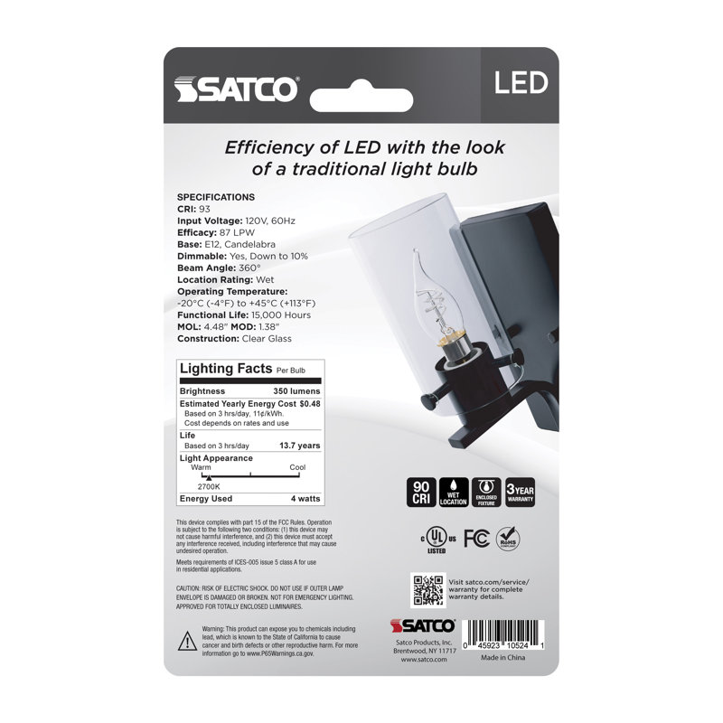 Reminiscent 4 Watt Clear LED Bulb