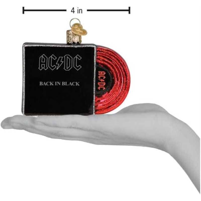 Old World Christmas Blown Glass Ornament for Christmas Tree, Back In Black Album Cover