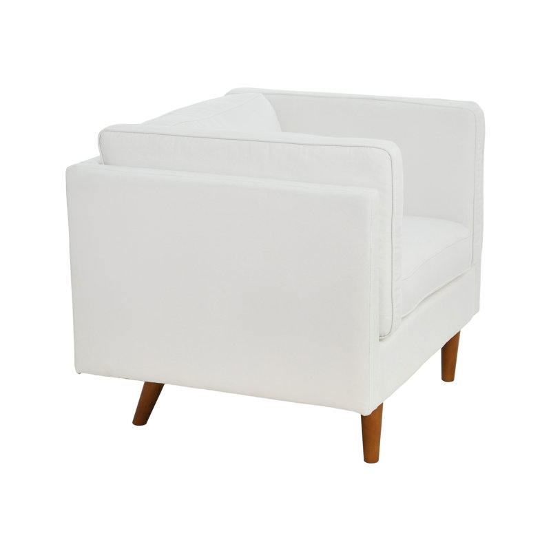 Atley High Sided Armchair, White Fabric