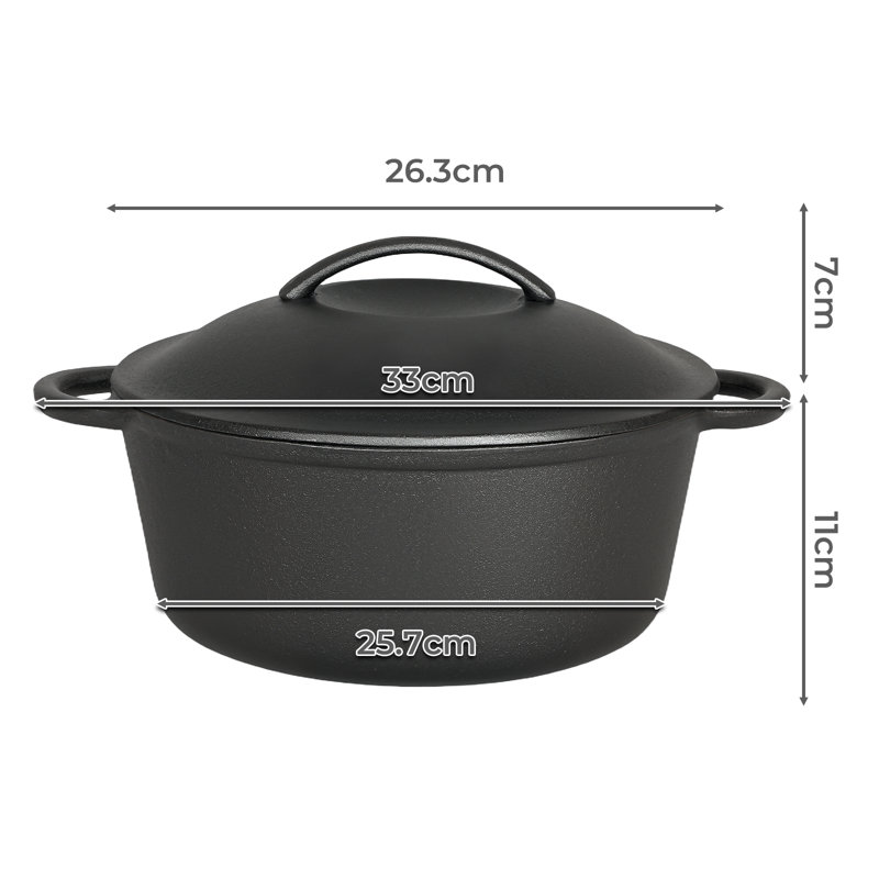 Toque 6.6L Cast Iron Round Dutch Oven