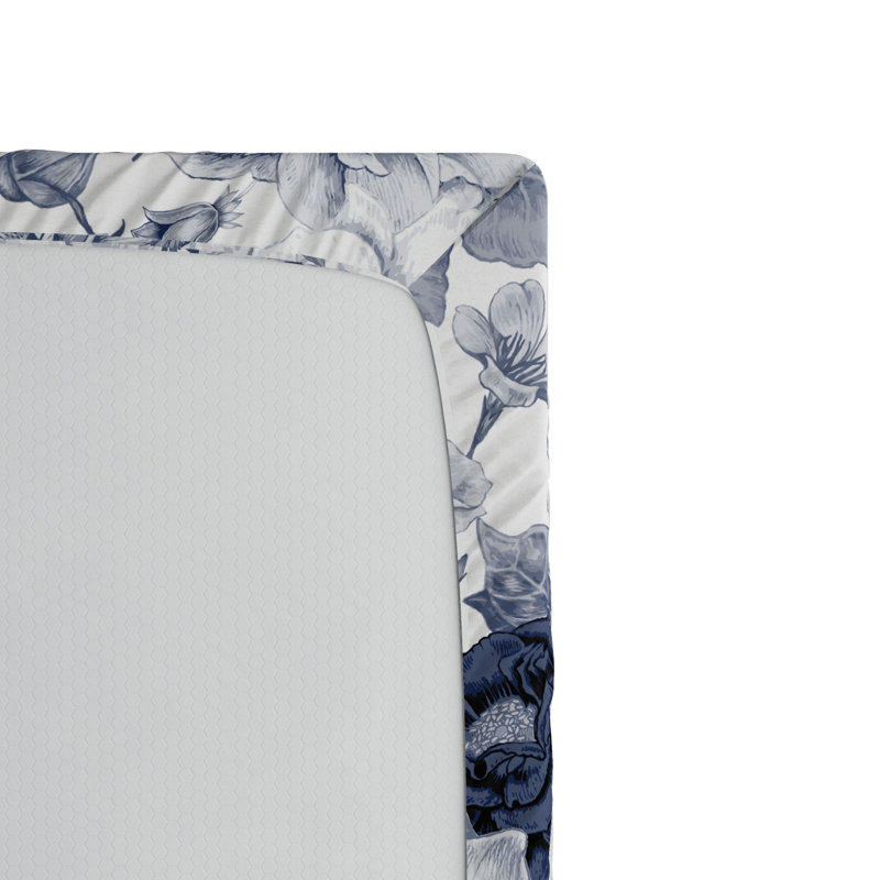 Microfiber Floral Fitted Sheet, Full Fitted Sheet