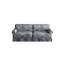 Canapé en tissu Oxford avec accoudoirs roulés élégants et jupe plissée de 74 po, canapé à trois places 74 po luxueux et confortable, siège très profond de 26,4 po pour appartement, bureau, floral bleu-1595206640-1595206642