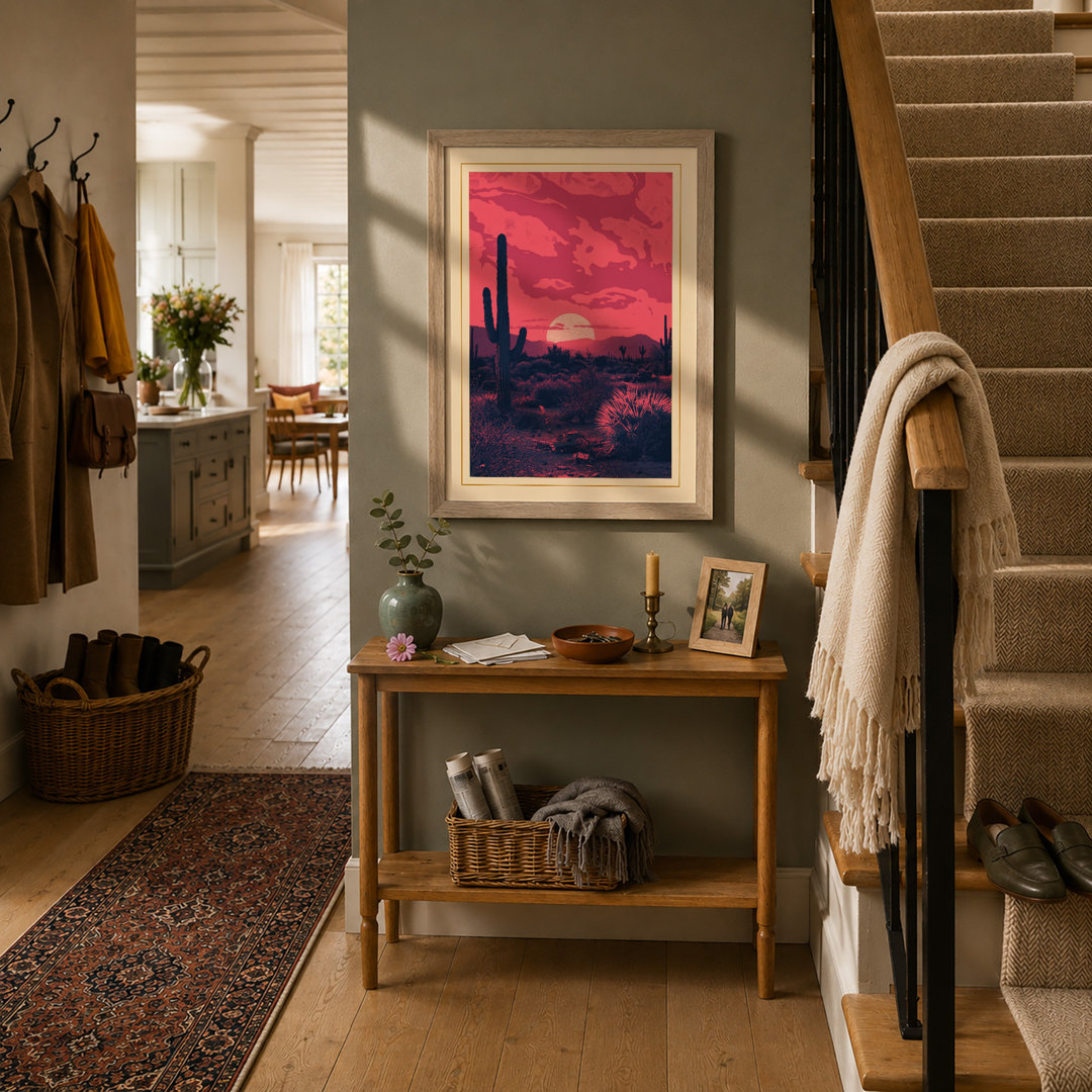 Desert at Sunset Rustic - Framed Print