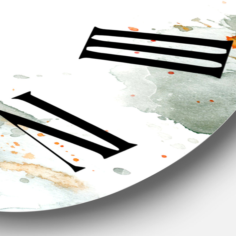 Horloge murale moderne verte et orange I, Grand