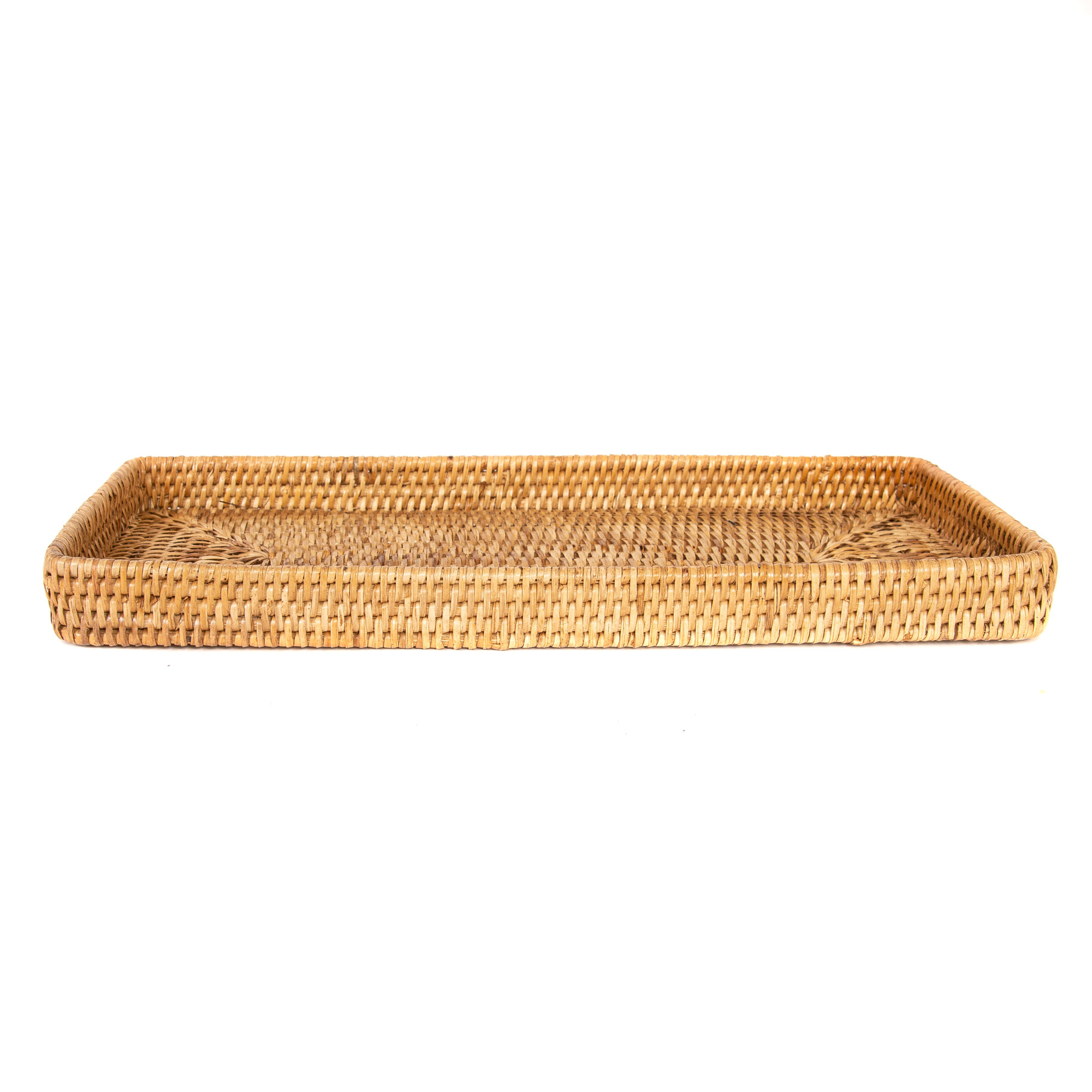 Artifacts Rattan Rectangular Vanity Tray, Honey Brown
