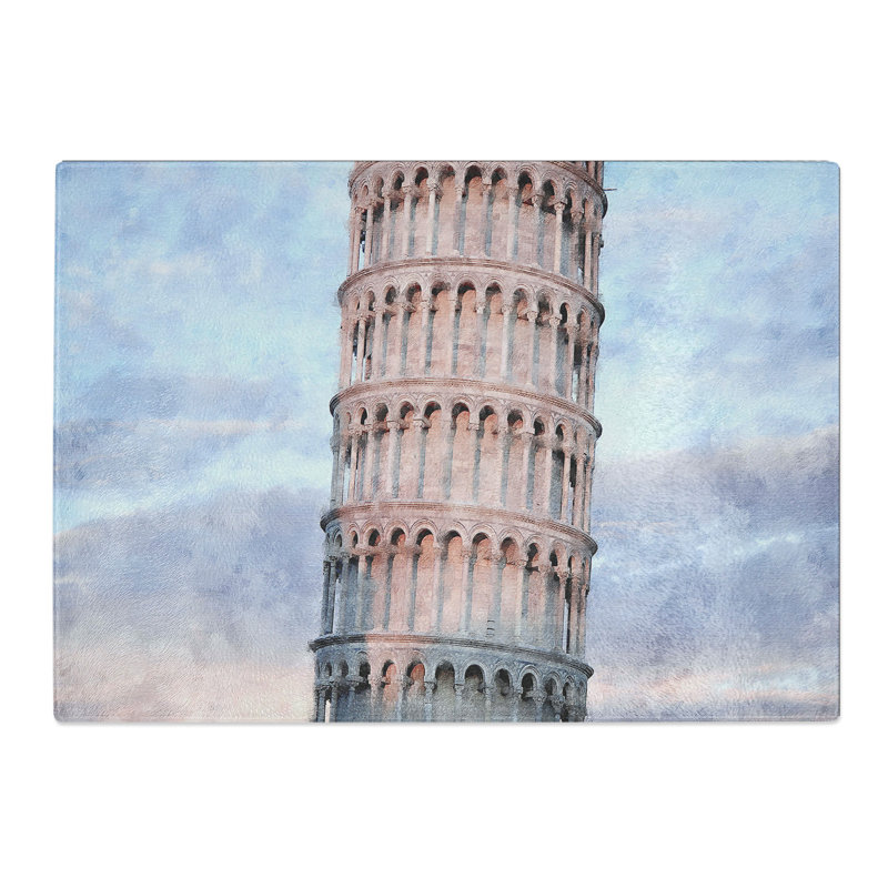 Leaning Tower of Pisa Vol.2 Painting Chopping Board, 0.4cm H x 20cm W x 28.5cm L