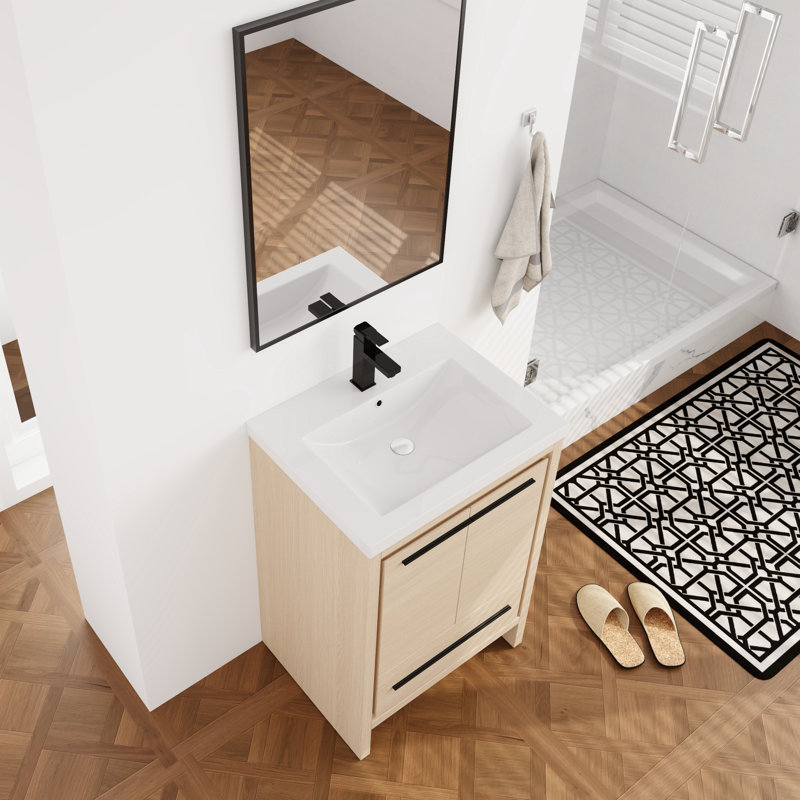 Meuble-lavabo simple 24 po avec plateau en résine, 24"