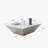  Modern Drum Coffee Table, Trapezoid Faux Marble Coffee Table, Fully-Assembled-2051087291-2051087288