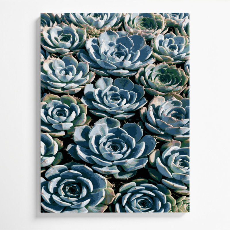 "Watercolor Botanical 75", art mural sur toile verte, 20" H x 30" W
