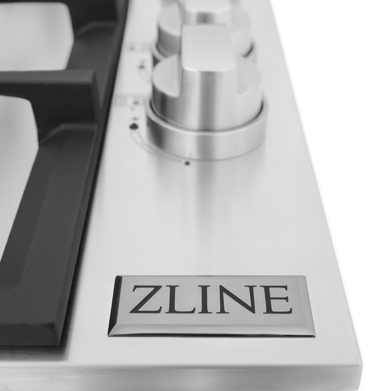 ZLINE 30 po Plaque de cuisson au gaz avec 4 brûleurs à gaz, Acier inoxydable avec brûleurs en laiton