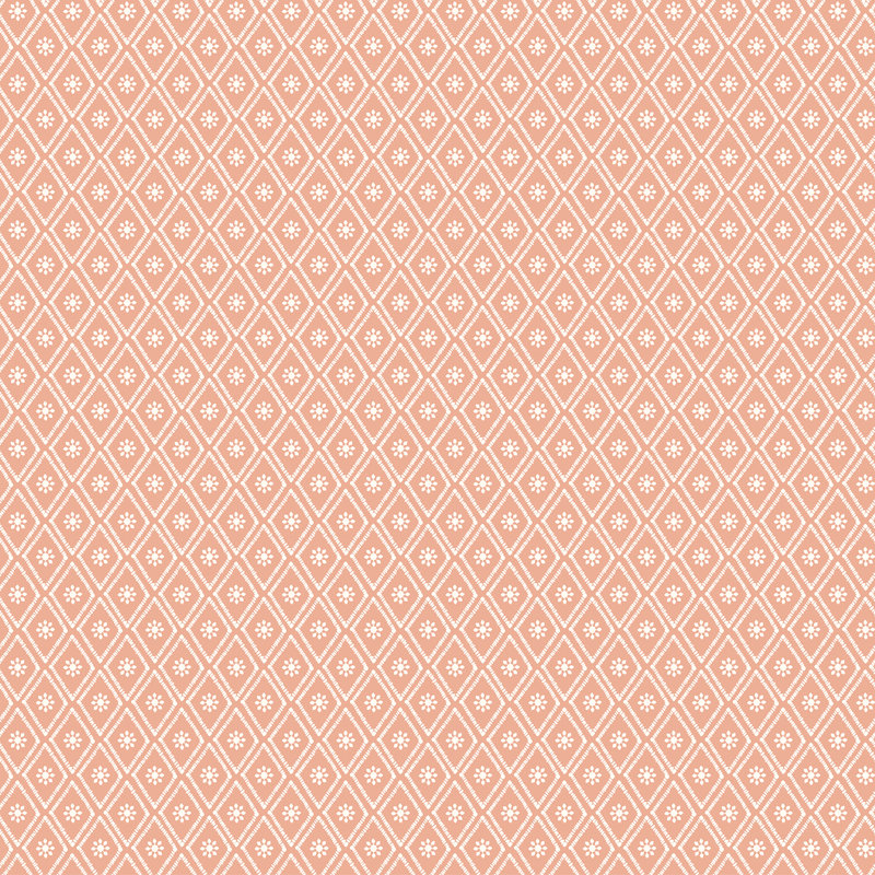 Ditsy Diamond - Blush 10m Wallpaper, Orange Geometric
