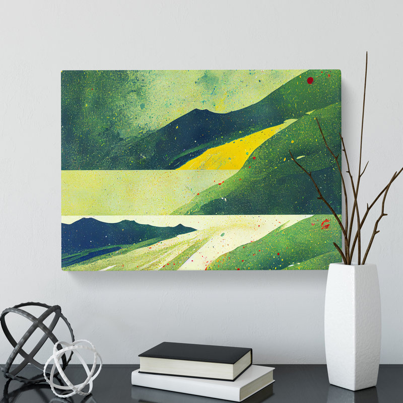 Painted Meadow Landscape Abstract - Wrapped Canvas, 50cm H x 76cm W x 3cm D