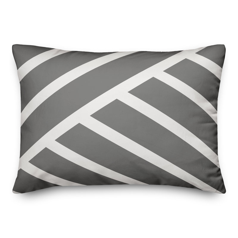 Abstract Outdoor Throw Pillow, Gray