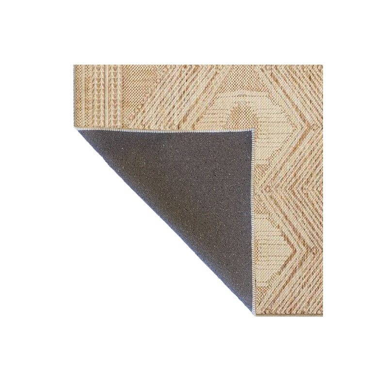 Machine Washable Diamond Patterned Straw Colored Woven Base Rug, Rectangle 3'3" x 4'11"
