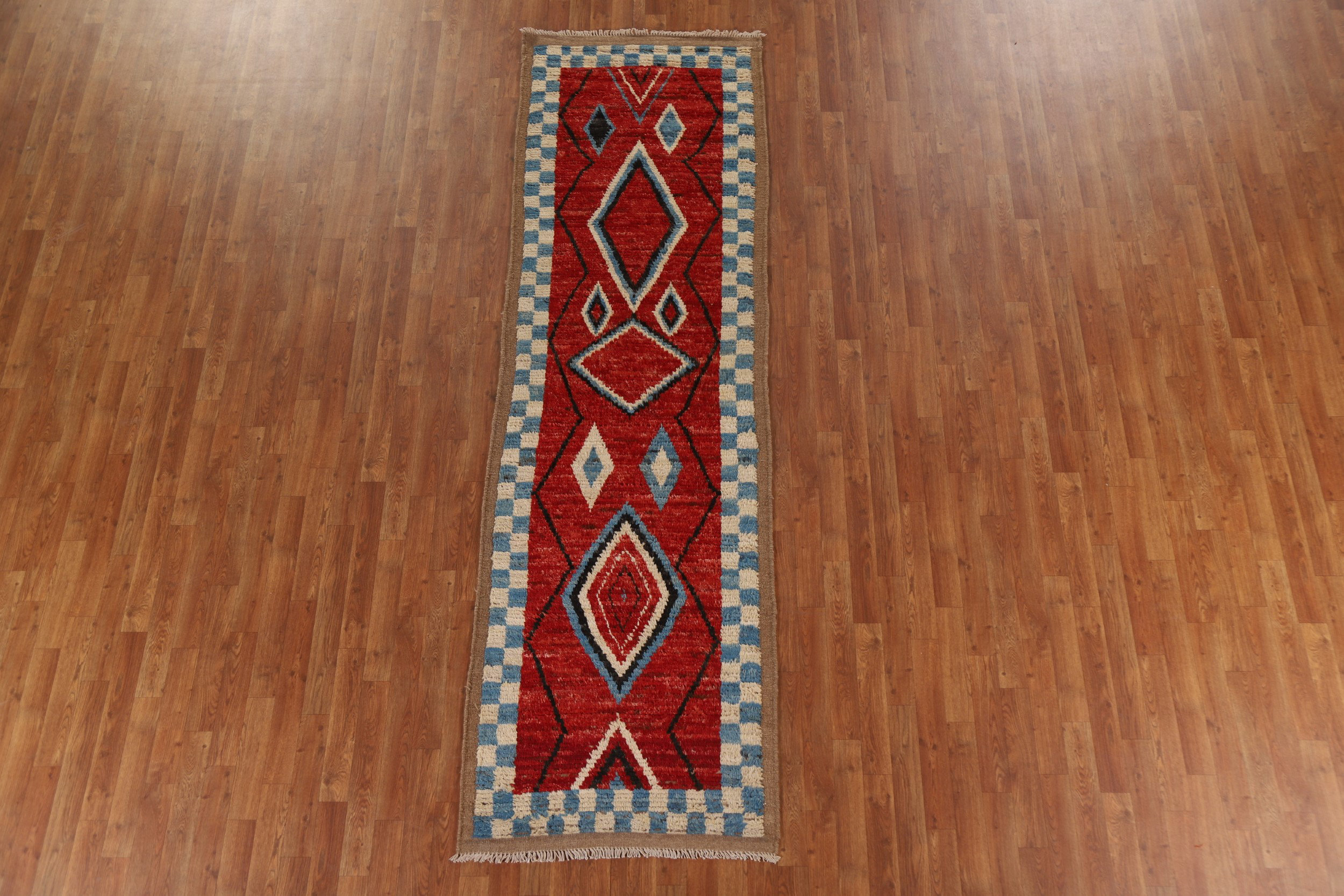 Rug Source Antique Moroccan Hand Knotted Oriental Traditional Rug Red - 11'4 x 3'1 Runner