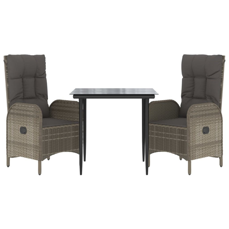 Ensemble repas d'extérieur Takeisha, Gris, 2, H 29,1 po x l 31,5 po x L 31,5 po