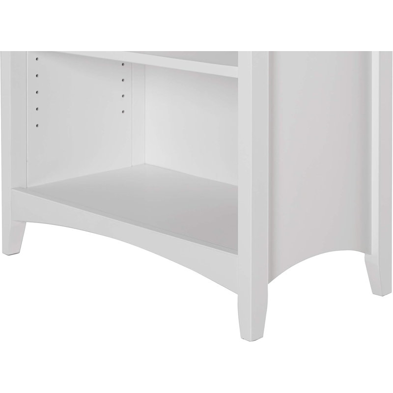 Shaker Style Bookcase, (4 SHelve) 48"H x 30"W x 9.5"D, White