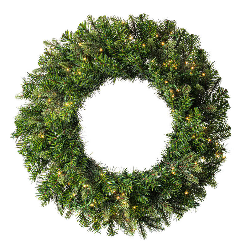 Couronne lumineuse en mélange de PVC et PE Ghadimi, L 48 po x H 48 po, Vert