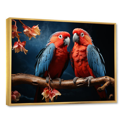 Parrots Vivid Conversations - Parrot Canvas Art Print