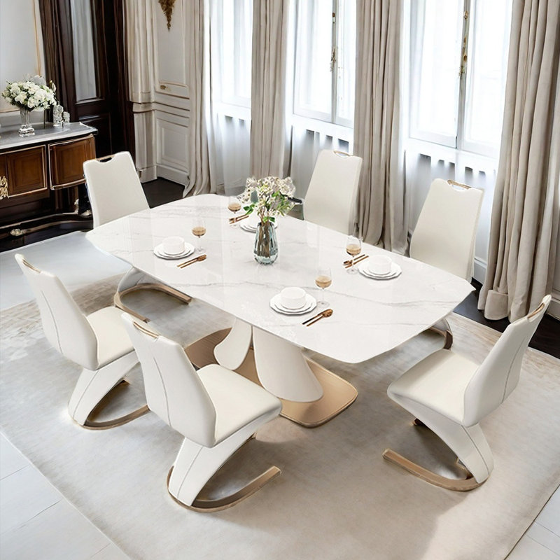 Modern luxury rectangular dining table sets, 29.5''H x 55.1''L x 31.5''W
