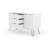 Dufresne Large White Sideboard, 2 Doors and 3 Drawers, Industrial Design