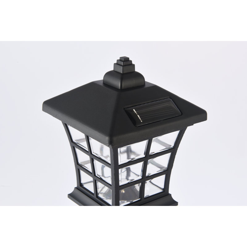 Black Solar Powered LED Pathway Light Set of 6