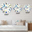 Blue Wild Flowers - Horloge murale traditionnelle-60281417